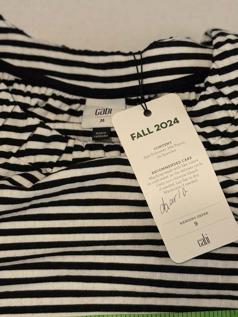 Cabi Chat Tee Striped Sleeveless Bubble Hem Top - Picture 4 of 8